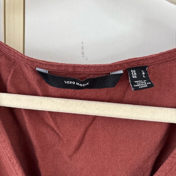 Vero Moda Sleeveless Wrap Jumpsuit Linen blend Waist Tie Women Large Office - Picture 4 of 13